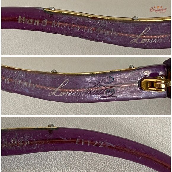 Authentic LOUIS VUITTON Violet Glitter Oversized Square Gina Sunglasses - Z0533W - Picture 8 of 12